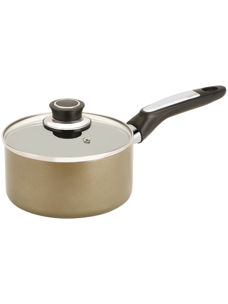Aluminium Non-Stick Enamel Saucepan with Lid, 20cm