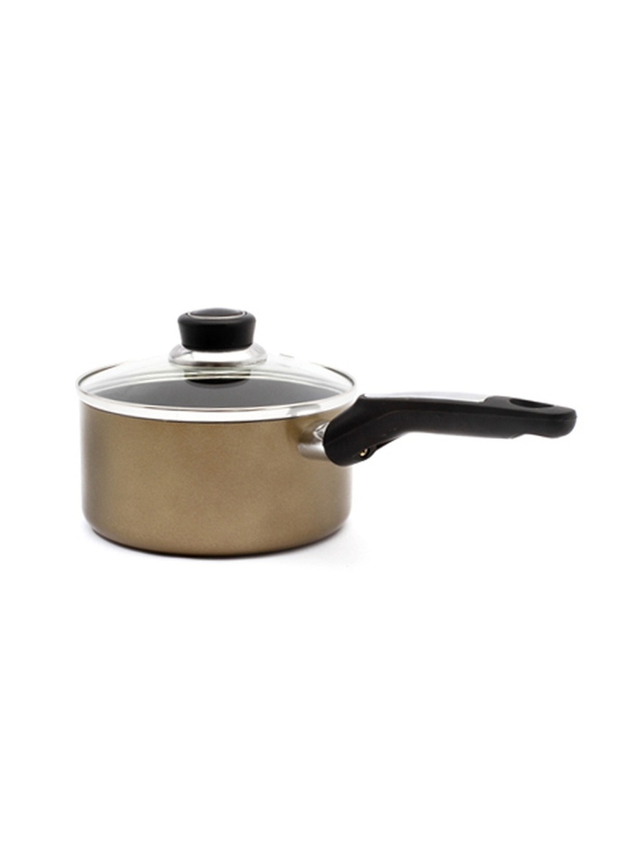 Aluminium Non-Stick Enamel Saucepan with Lid, 20cm
