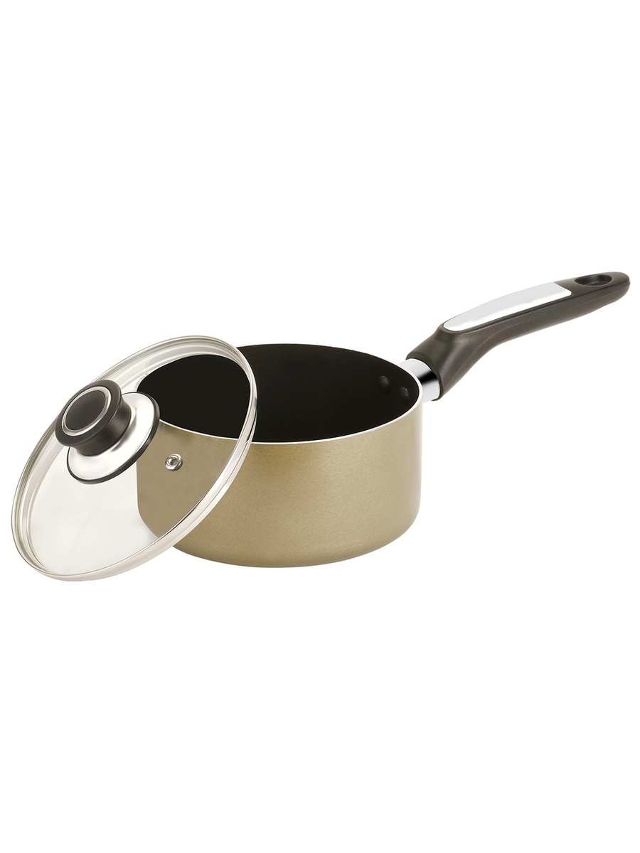 Aluminium Non-Stick Enamel Saucepan with Lid, 20cm
