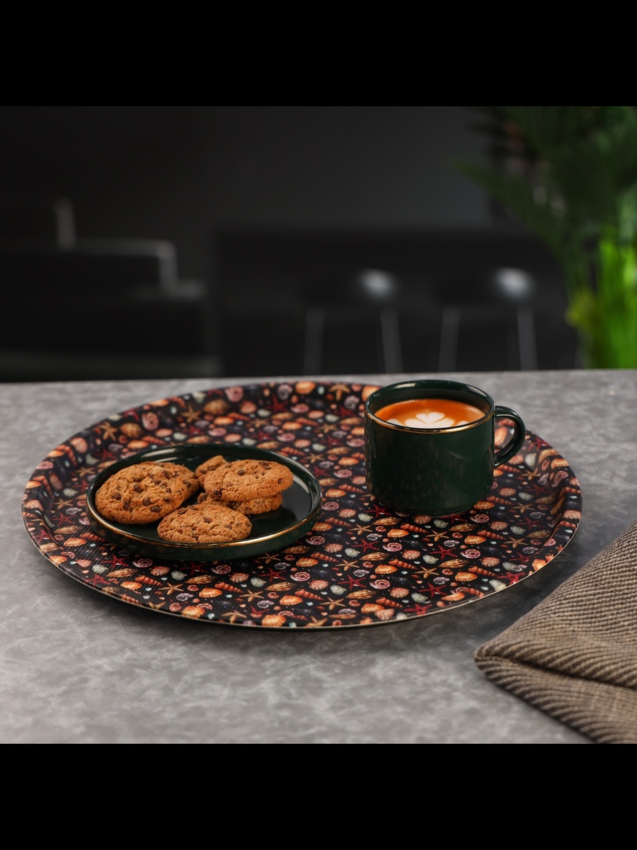 Round Leather Tray- 36cm RF11266