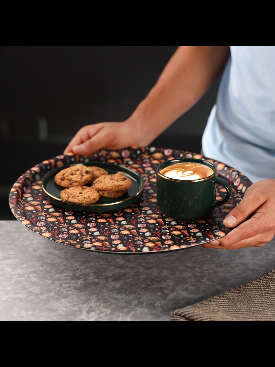 Round Leather Tray- 36cm RF11266