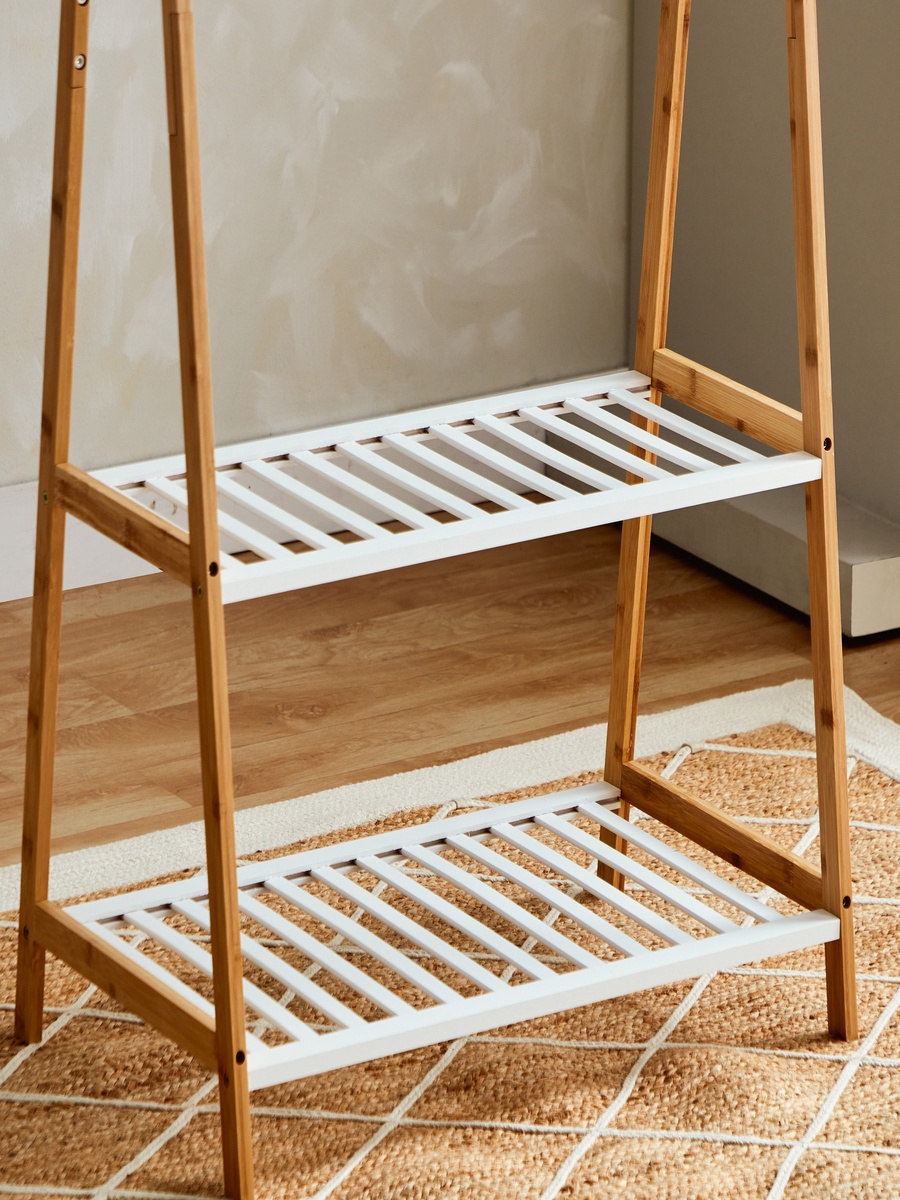 Lexus 2-Tier Storage with Garment Rack - 90x43x152 cm