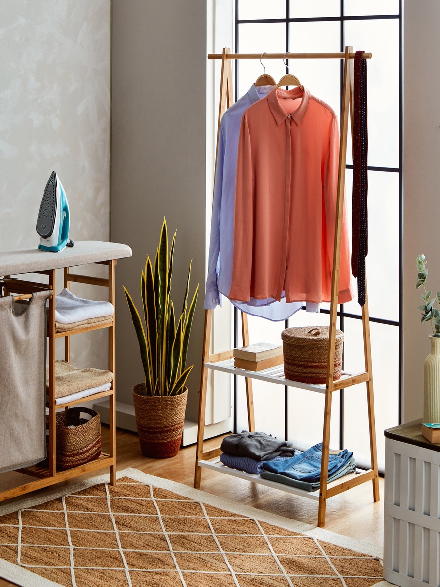 Lexus 2-Tier Storage with Garment Rack - 90x43x152 cm