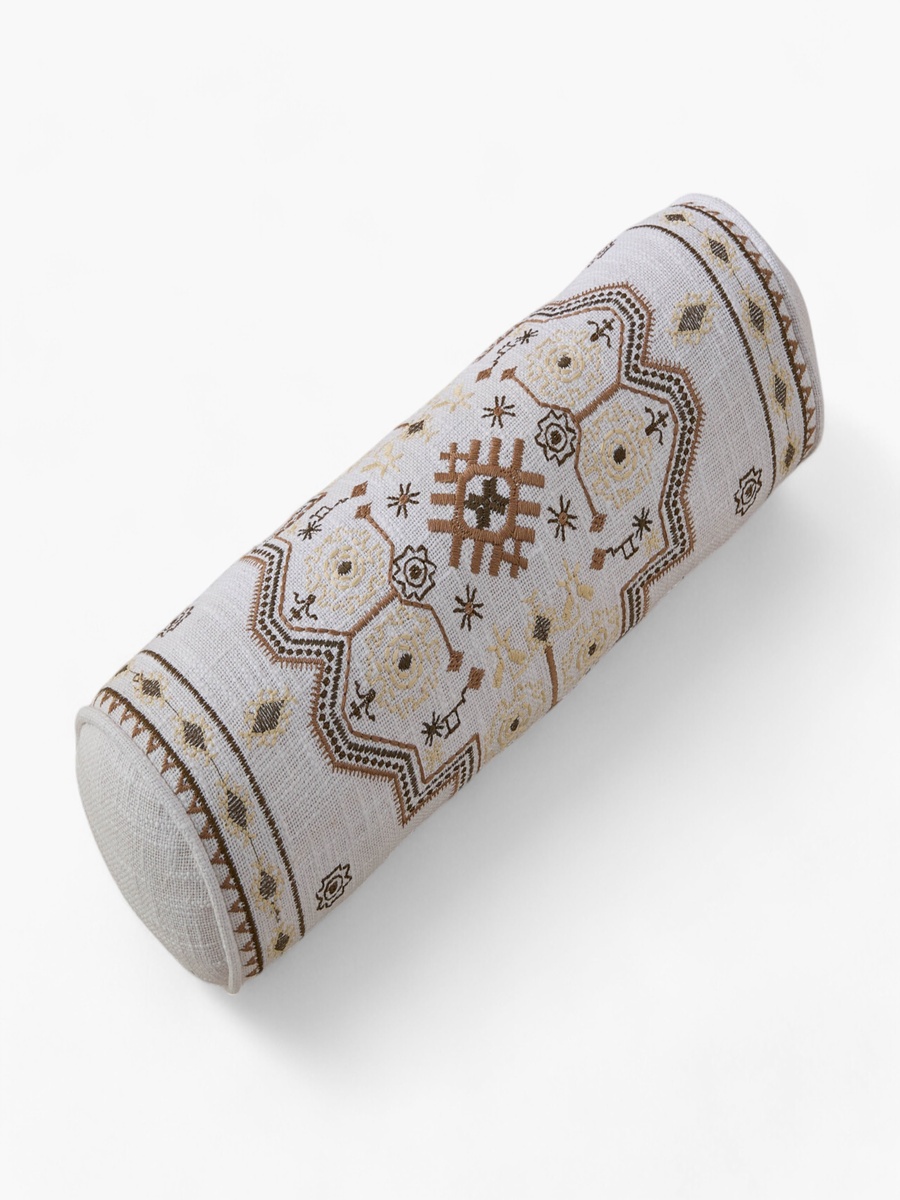 Mahrgan Zahra Embroidered Medallion Bolster - 50x20 cm