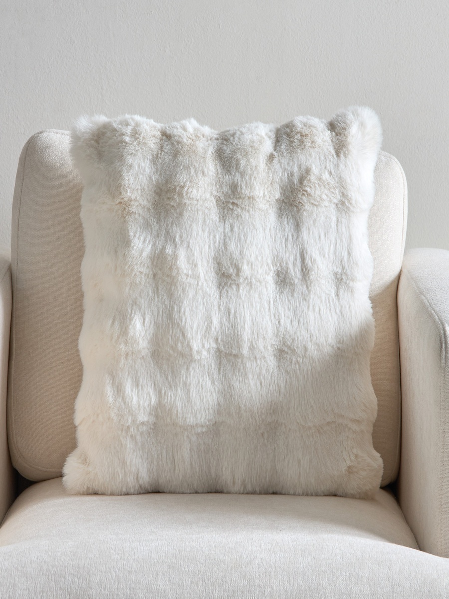 Ness 2 Side Brushed Bubble Faux Fur Filled Cushion - 50x50 cm