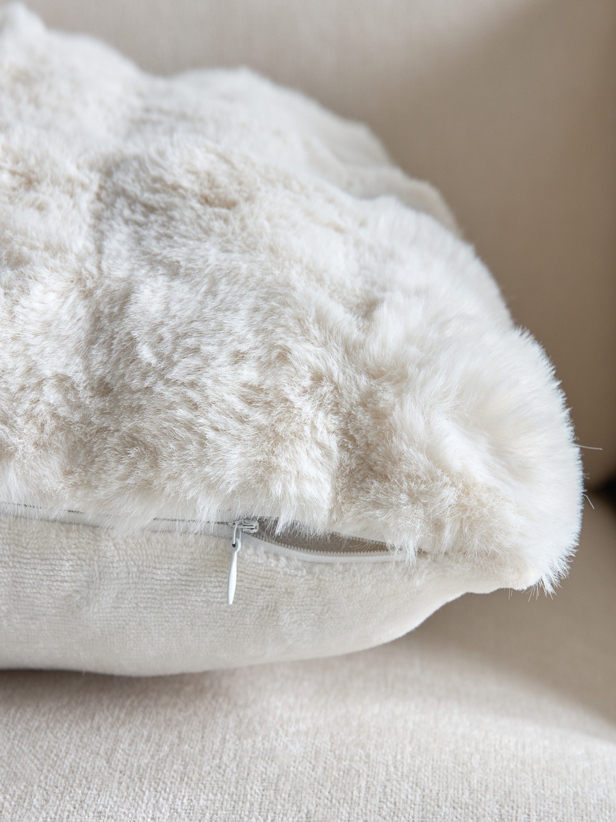 Ness 2 Side Brushed Bubble Faux Fur Filled Cushion - 50x50 cm