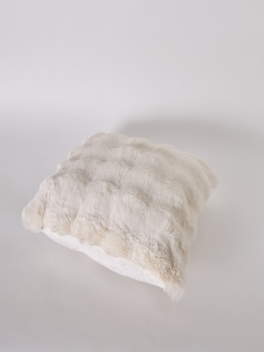 Ness 2 Side Brushed Bubble Faux Fur Filled Cushion - 50x50 cm