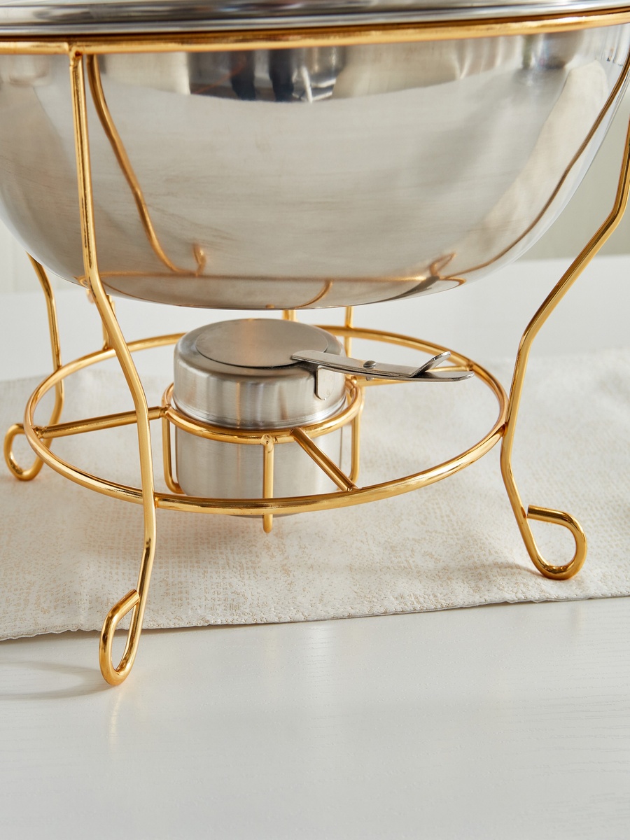 Wellshine Steel Chafing Dish with Lid - 6 L
