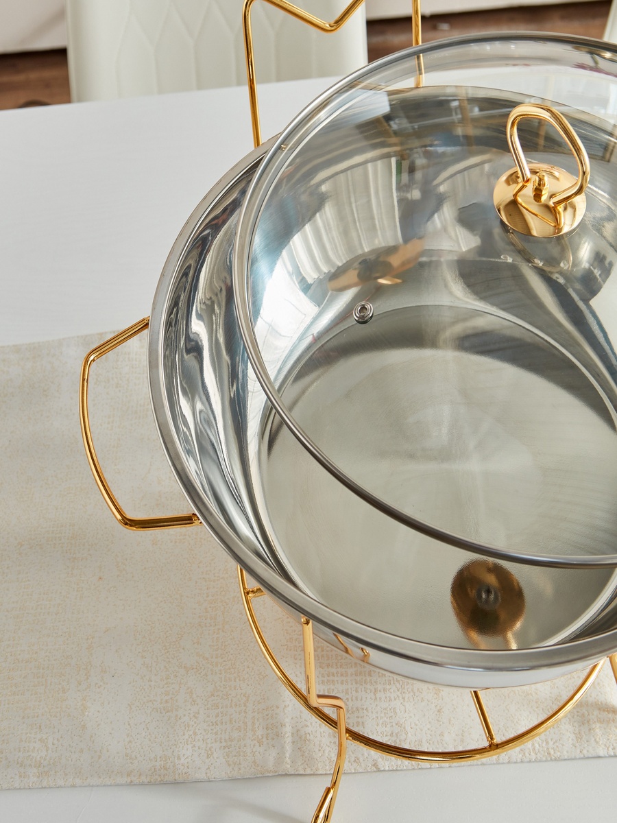 Wellshine Steel Chafing Dish with Lid - 6 L