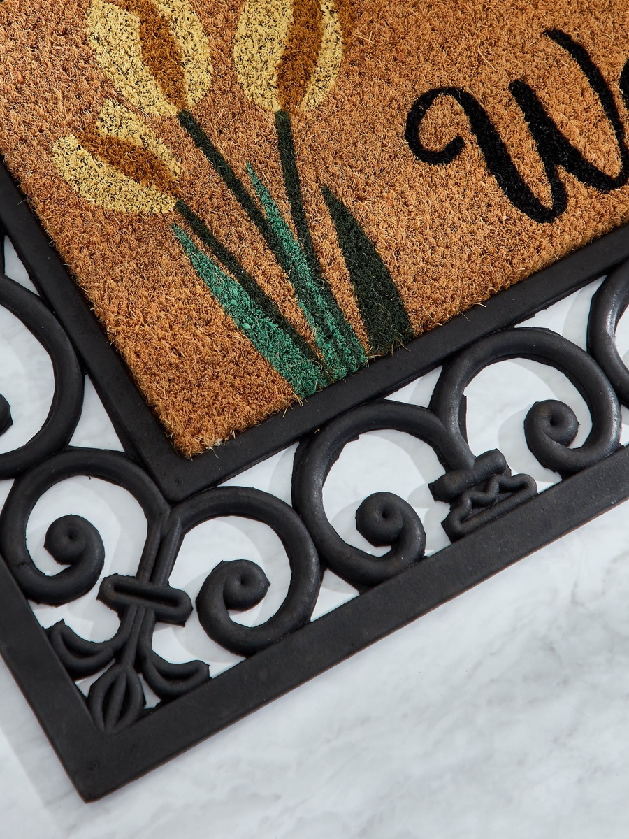 Welcome Moulded Coir and Rubber Door Mat - 45x75 cm