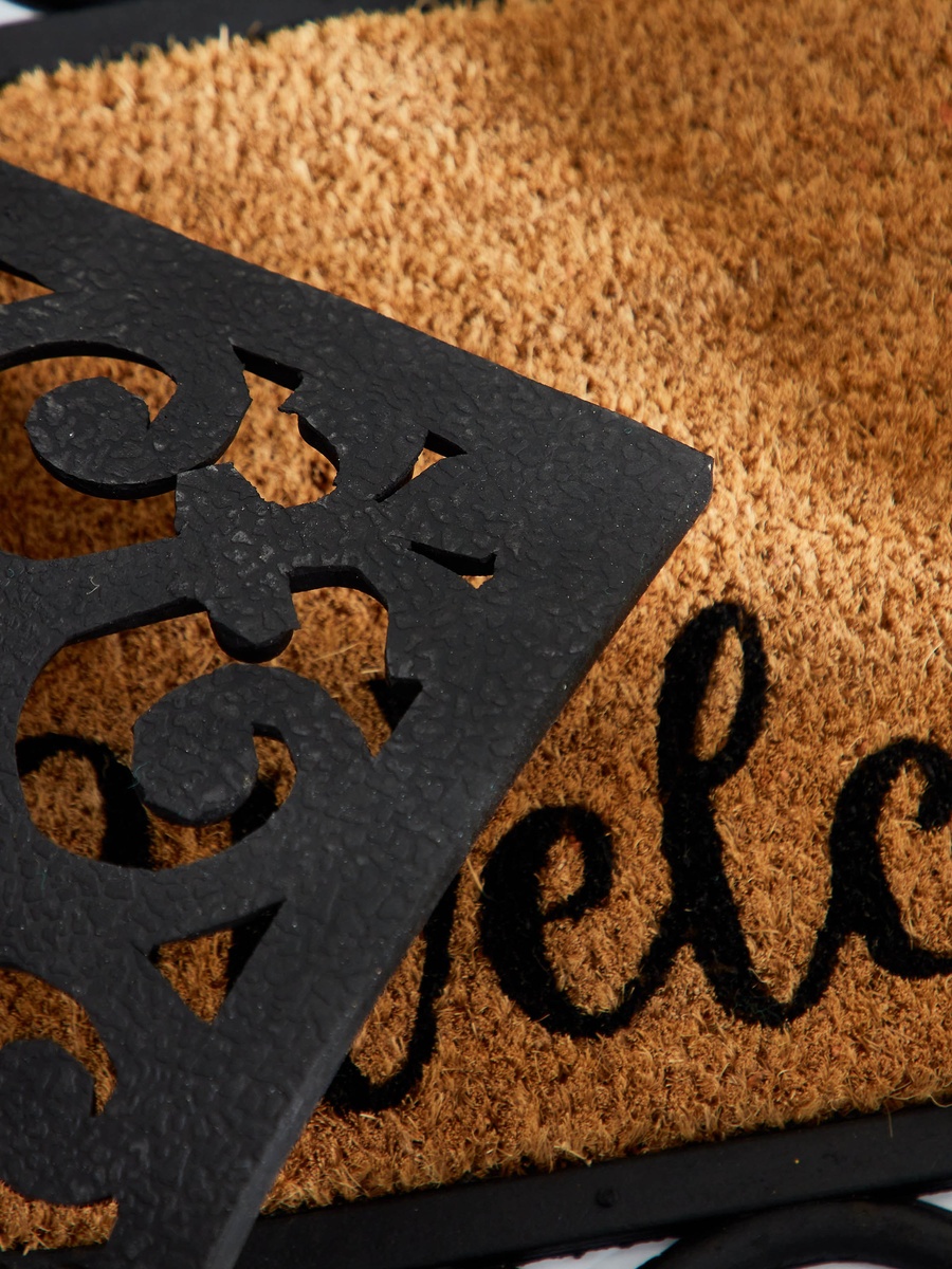 Welcome Moulded Coir and Rubber Door Mat - 45x75 cm