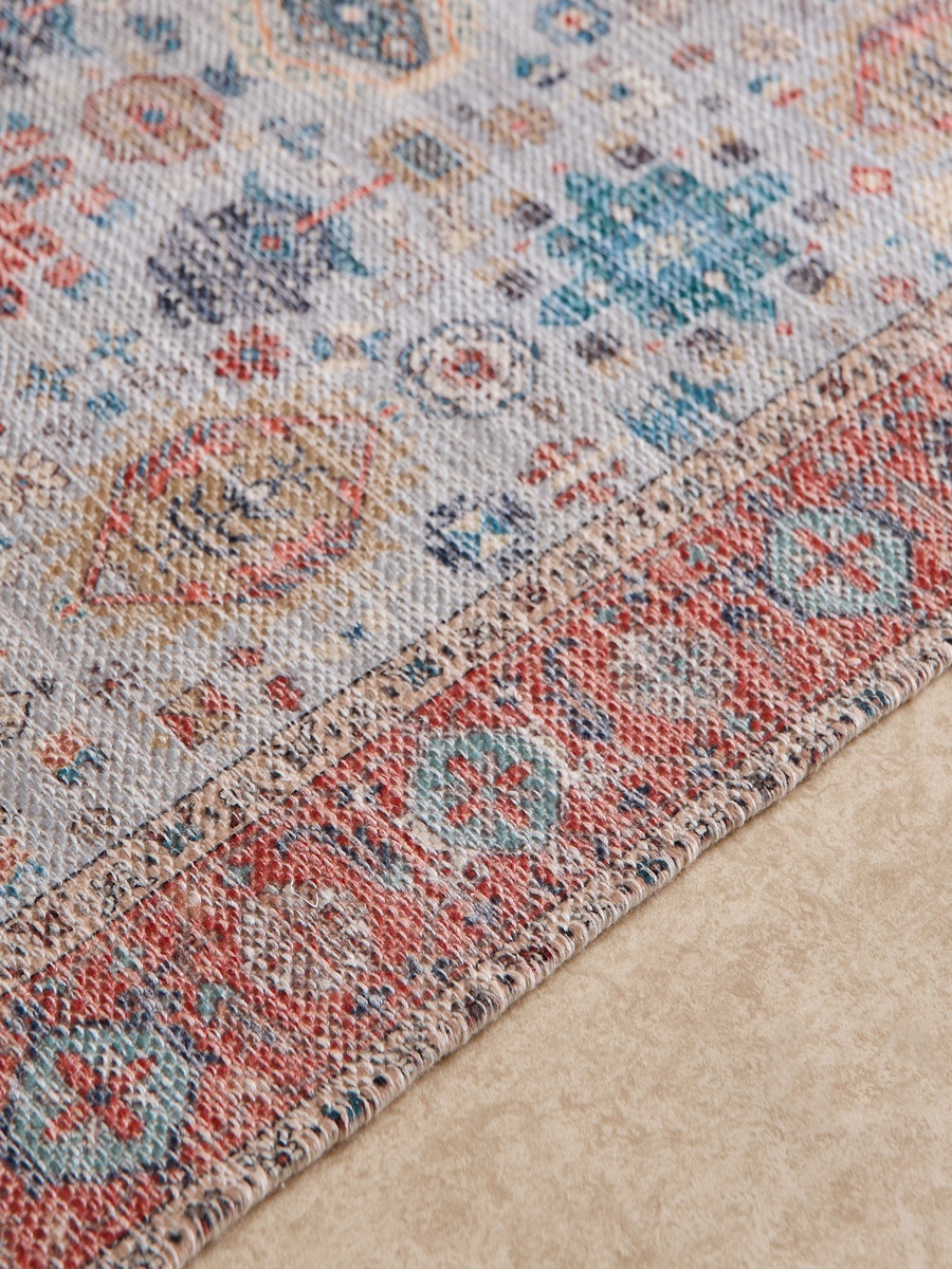 Glimmer Benza Handmade Printed Dhurrie - 80x150 cm