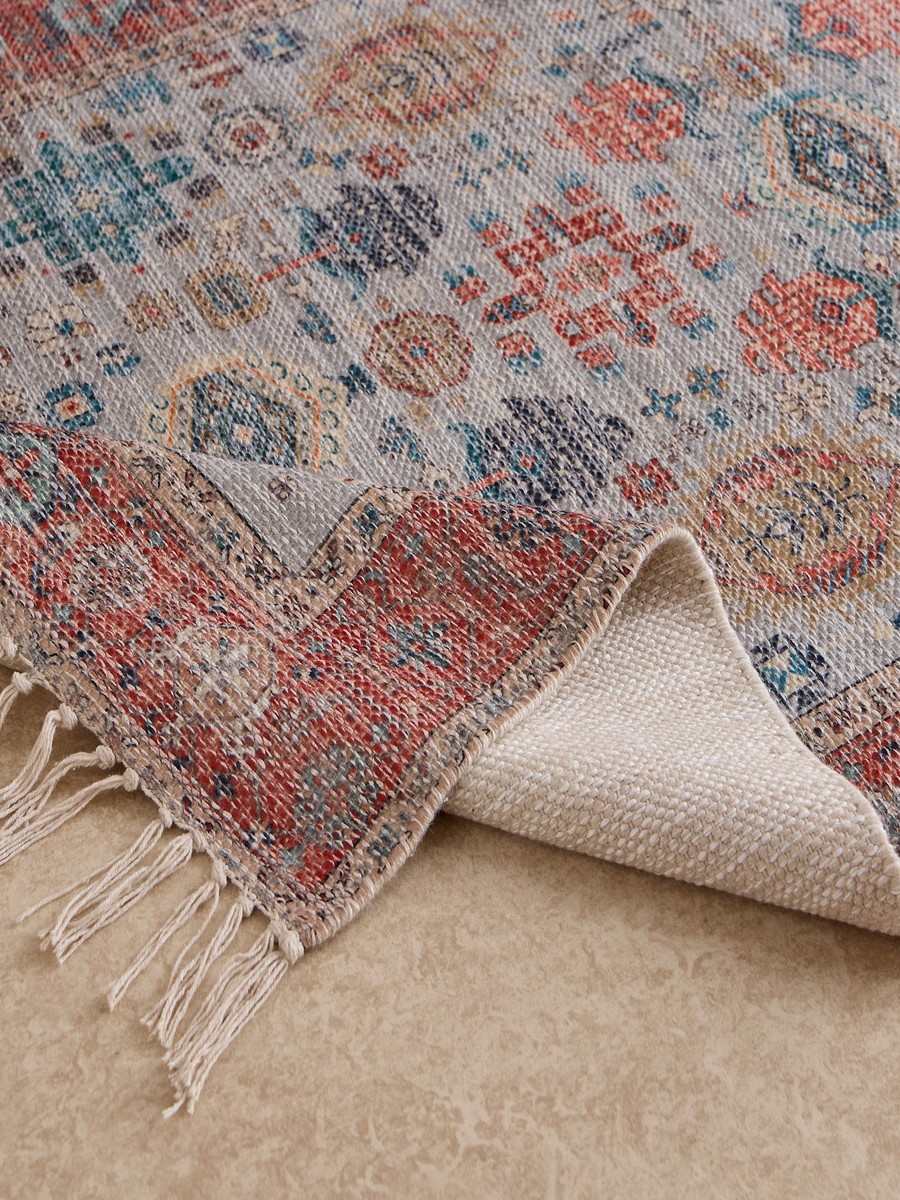 Glimmer Benza Handmade Printed Dhurrie - 80x150 cm