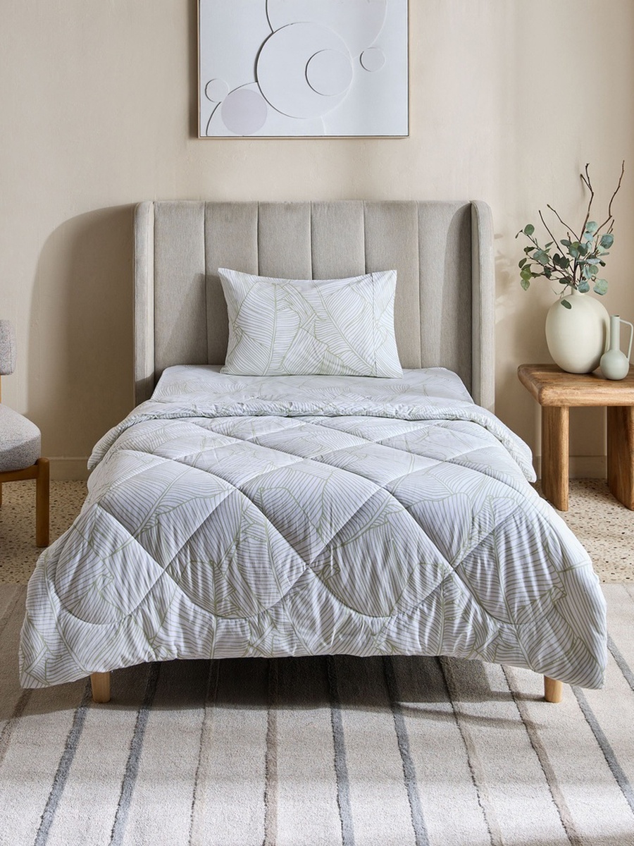 Malta-Sylva 2-Piece Printed Cotton Single Comforter Set - 135x220 cm