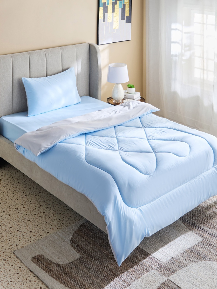 Derby 2-Piece Reversible Microfiber Twin Comforter Set - 160x220 cm