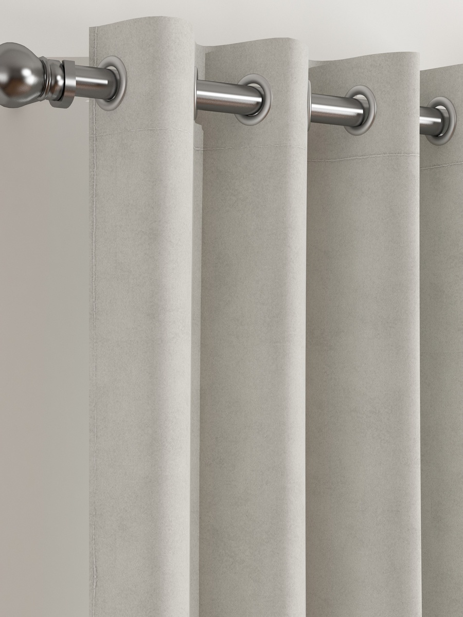 Dove 2-Piece Velvet Extra Long Dimout Curtain Set - 135x300 cm