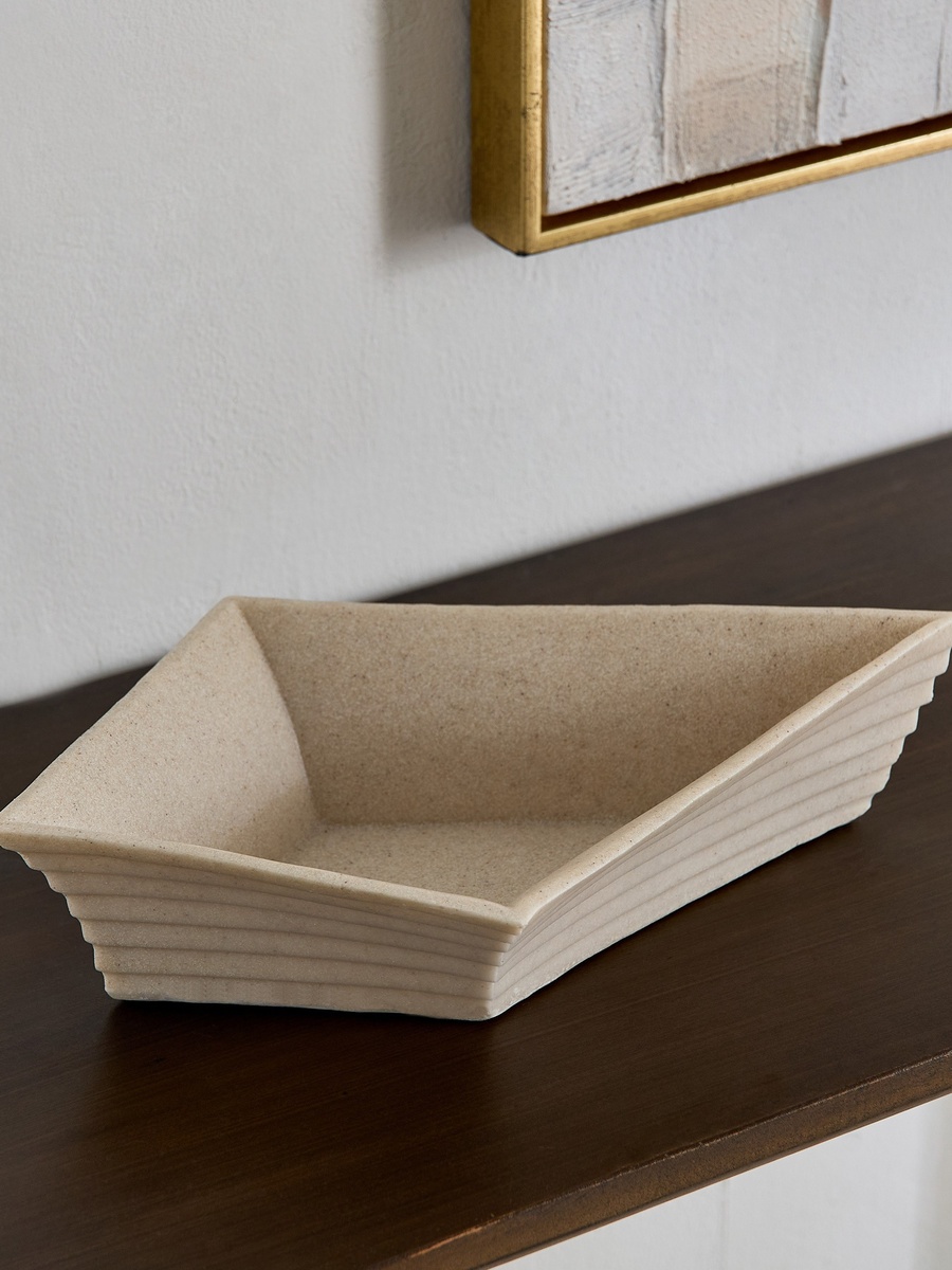 وعاء ديكور مضلع من سيلتون - 25*25*12 سم