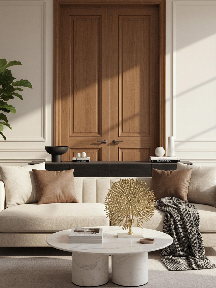 Blake Aluminium Tree of Life Table Accent with Marble Base - 34x8.5x37 cm