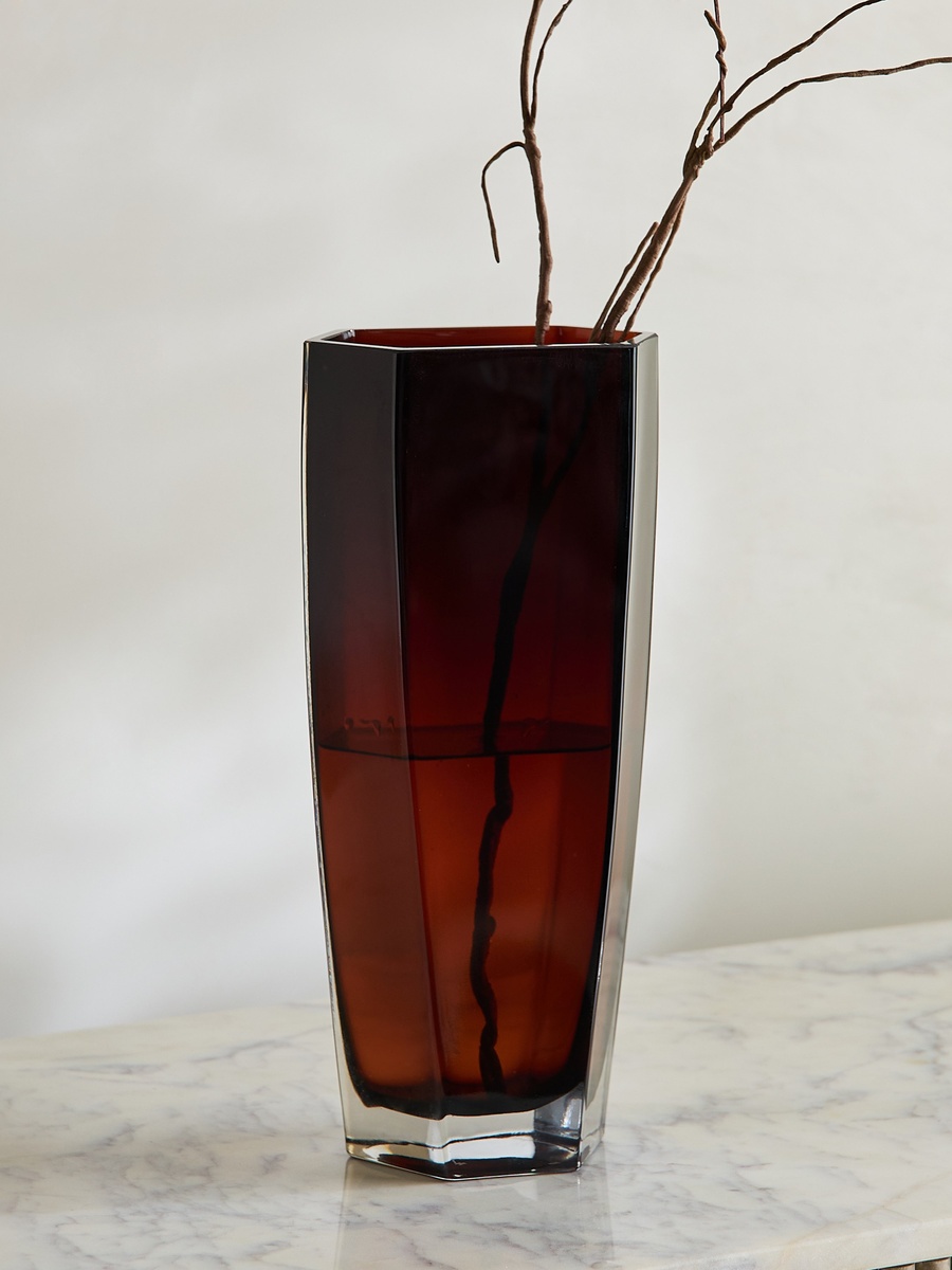 مزهرية ديكور زجاج ثقيل من بيدرو - 13.5×8×24.5 سم