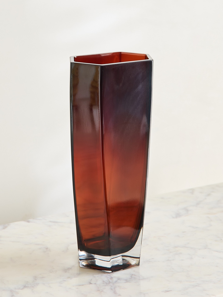 مزهرية ديكور زجاج ثقيل من بيدرو - 13.5×8×24.5 سم