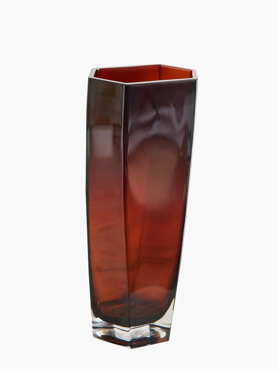 مزهرية ديكور زجاج ثقيل من بيدرو - 13.5×8×24.5 سم