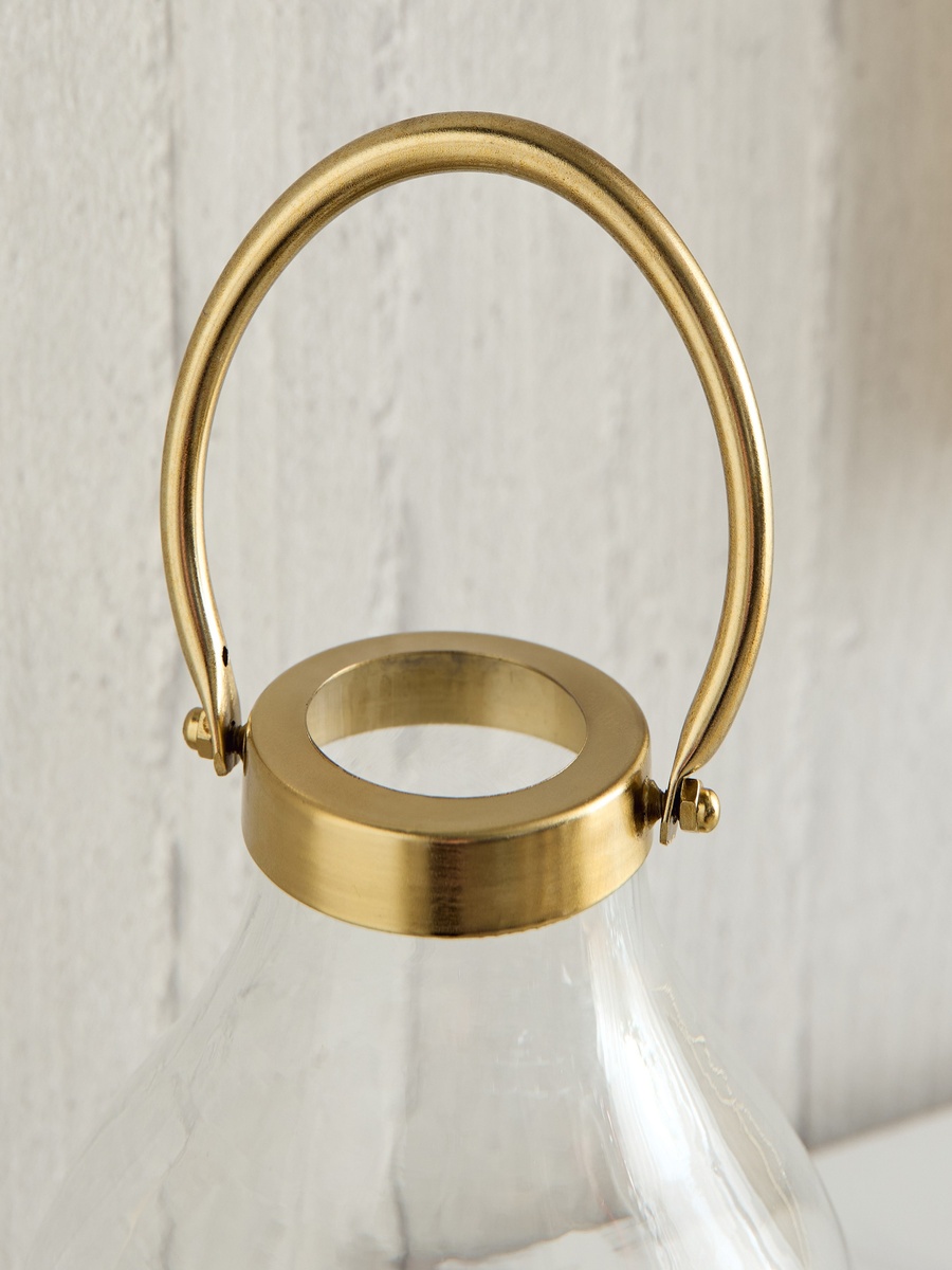 Alpha Metal Leather Textured Pillar Candleholder - 19.5x19.5x20 cm