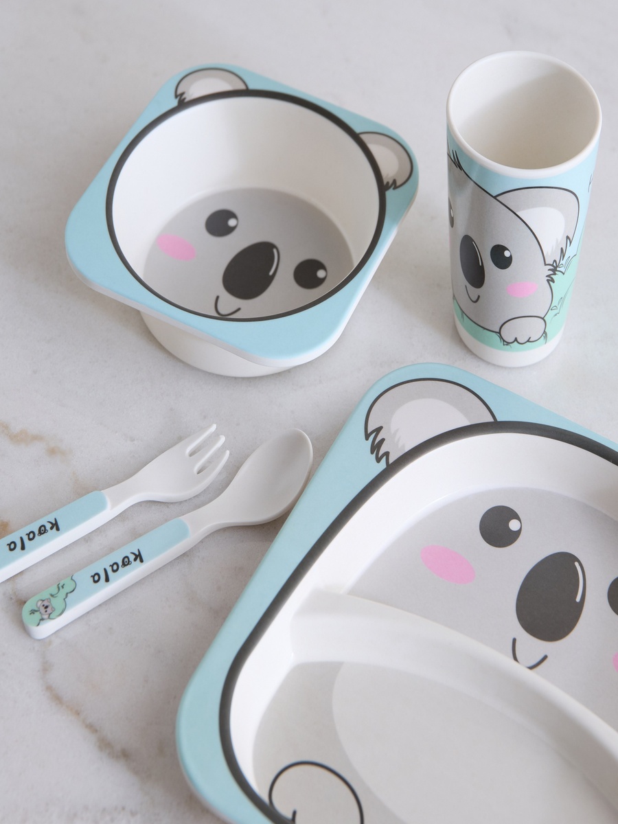 Koala 5-Piece Bamboo Dinner Set