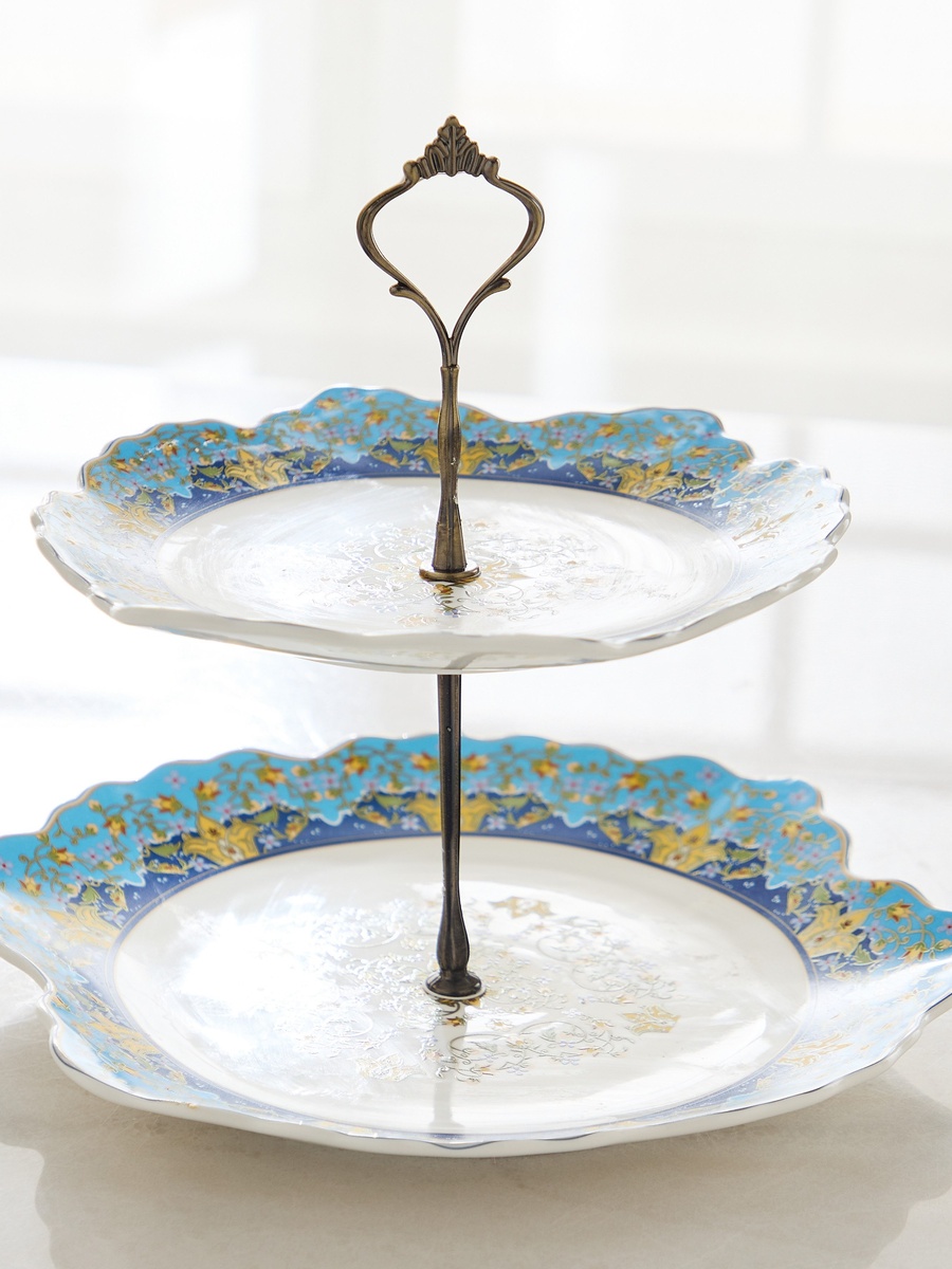 Angelic 2-Tier Cake Stand - 25.2x25.2x24.5 cm