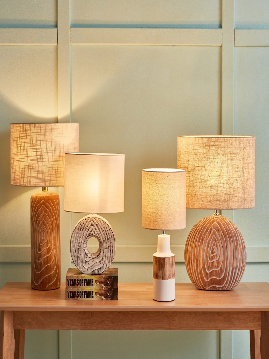 Novalie Ceramic Table Lamp with Linen Shade - 41 cm