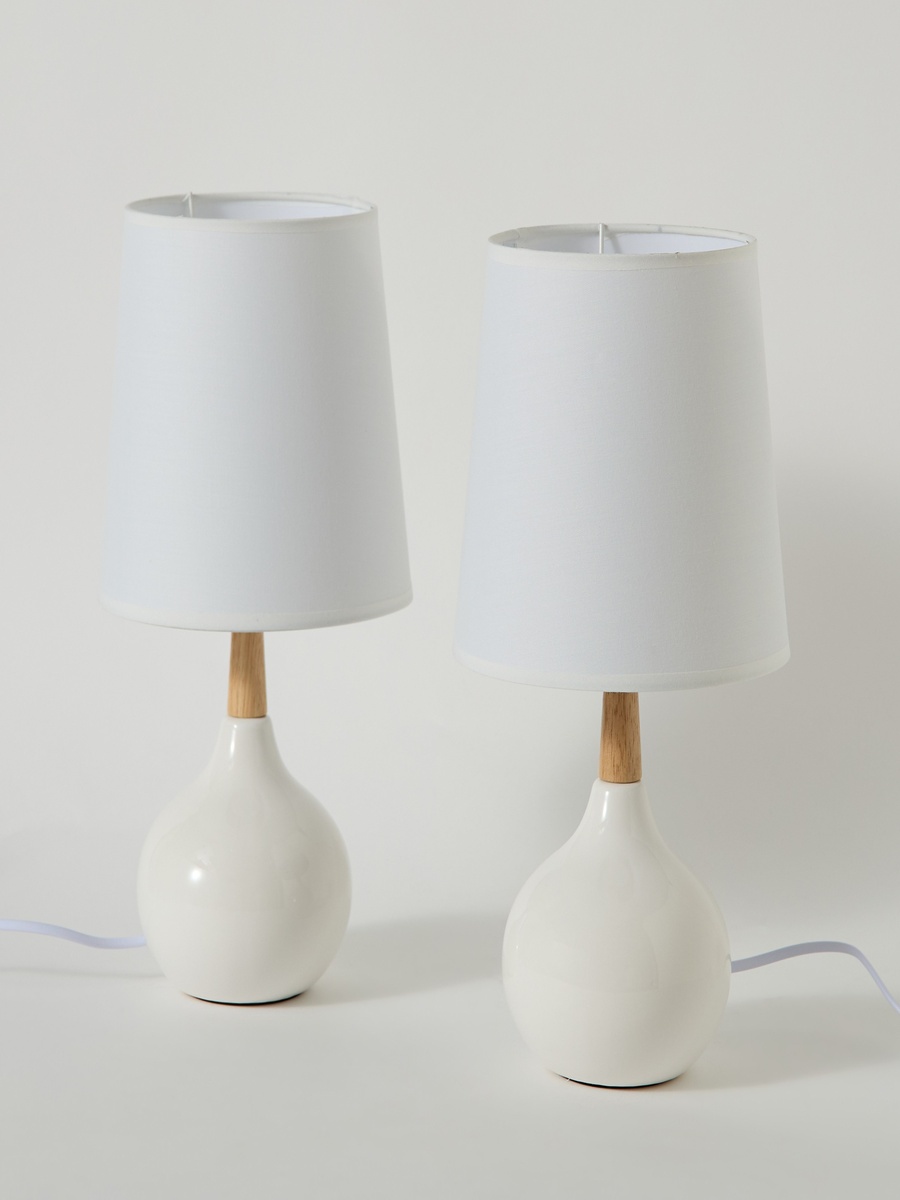 Ashra 2-Piece Ceramic Table Lamp Set - 19x19x40 cm