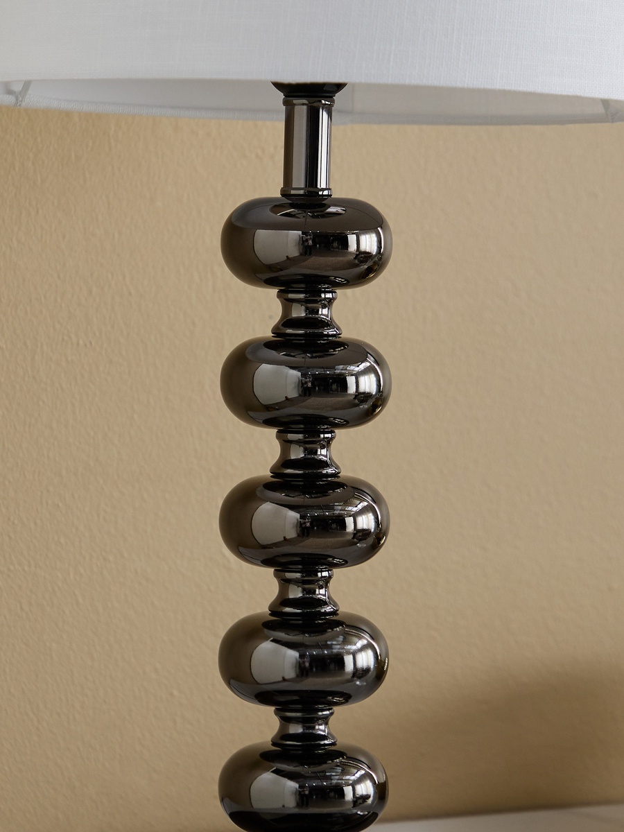 Rollins Caskey Metal Table Lamp with Linen Shade - 30x54 cm