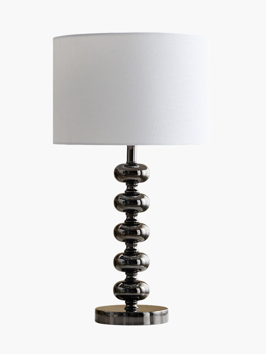 Rollins Caskey Metal Table Lamp with Linen Shade - 30x54 cm