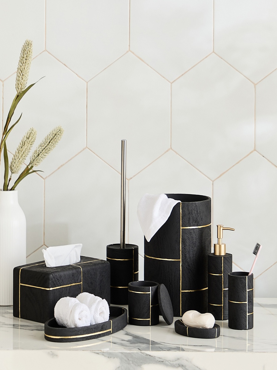 Luxe Resin Tumbler Black 6.8x6.8x10.8 cm