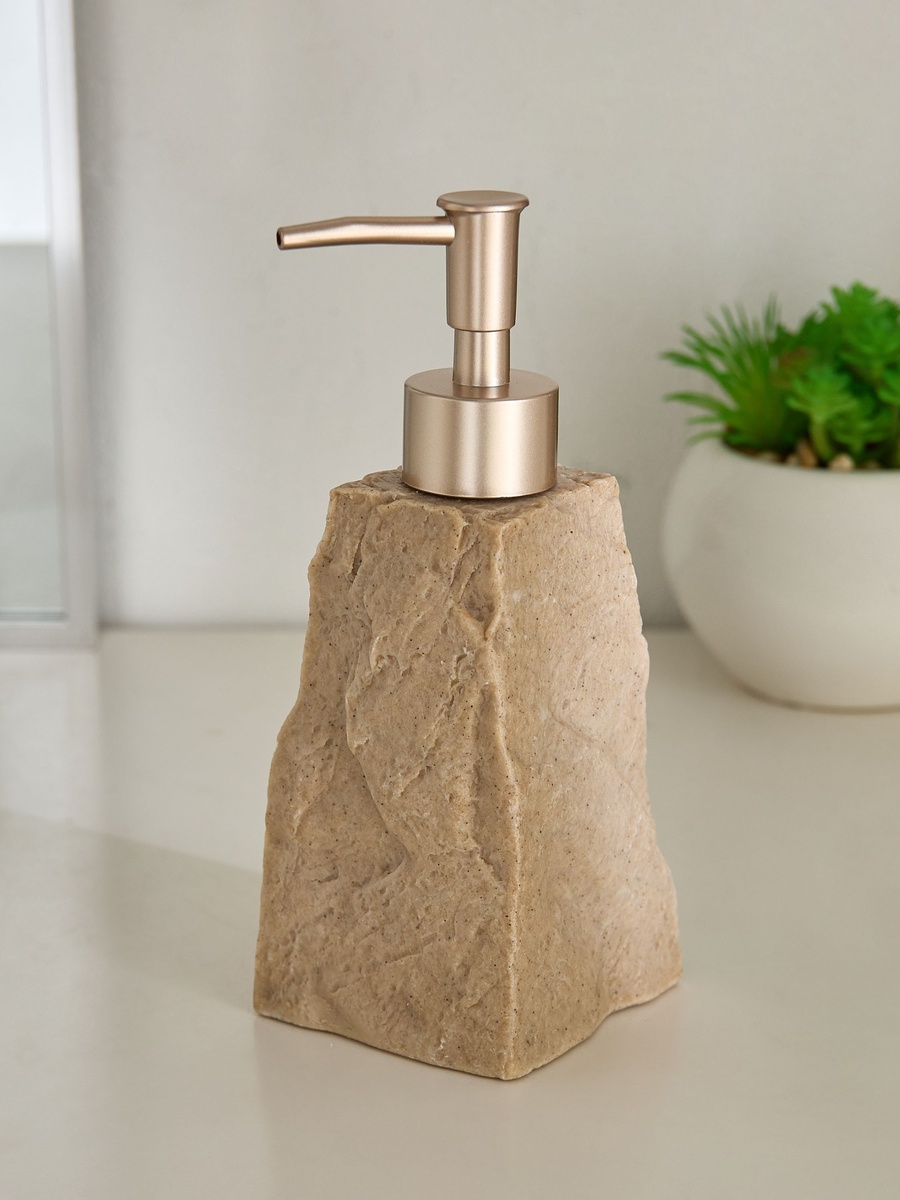 Whyton Resin Travertine Soap Dispenser 7.2x7.2x19.5 cm