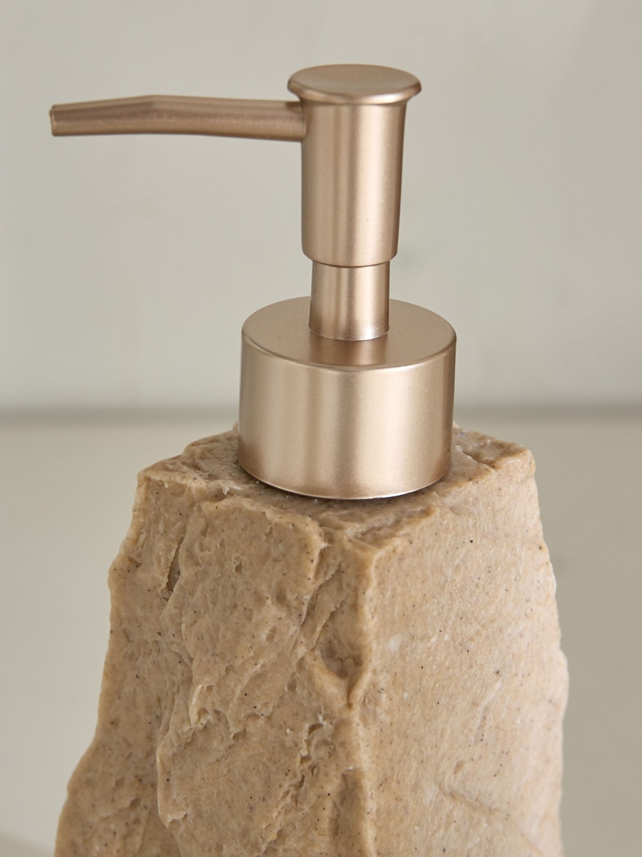 Whyton Resin Travertine Soap Dispenser 7.2x7.2x19.5 cm