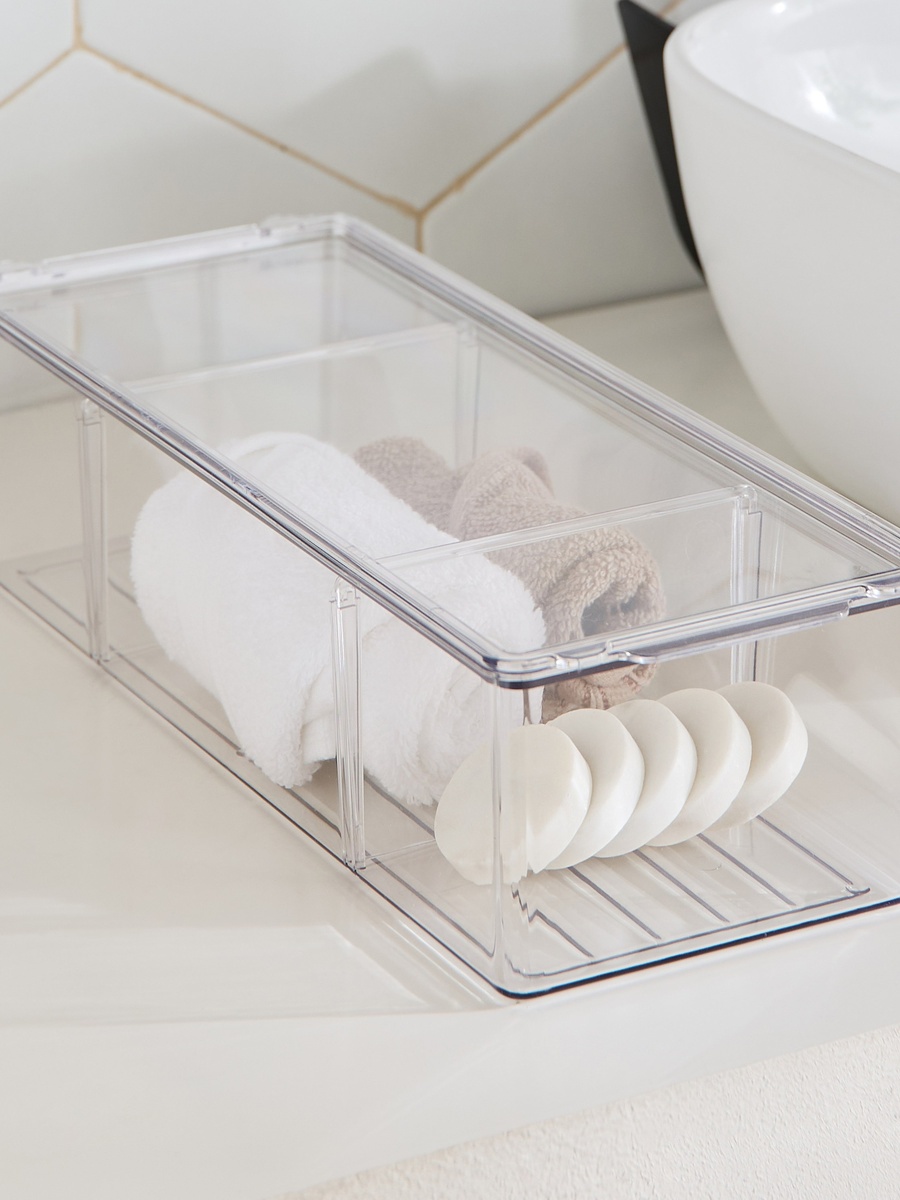 Rico 2 Removable Compartment Storage Box with Lid - 35.5x13.5x8.5 cm