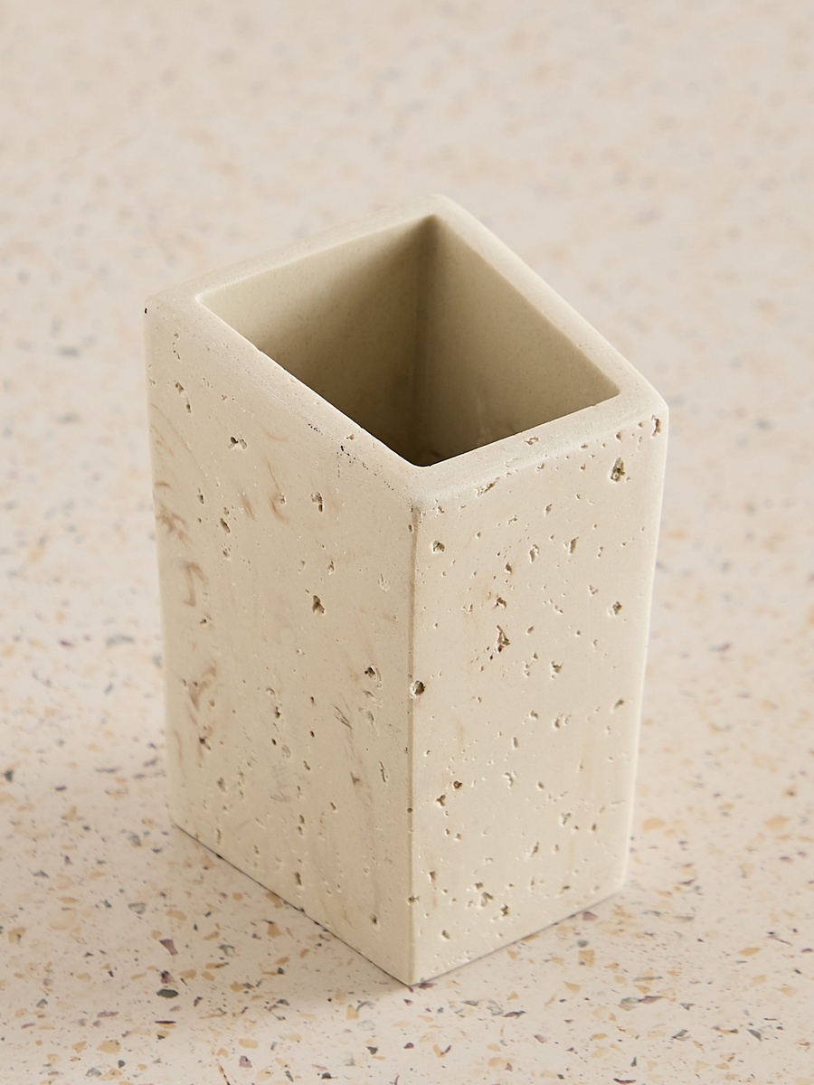 Avenue Resin Travertine Tumbler 7x6.5x11 cm