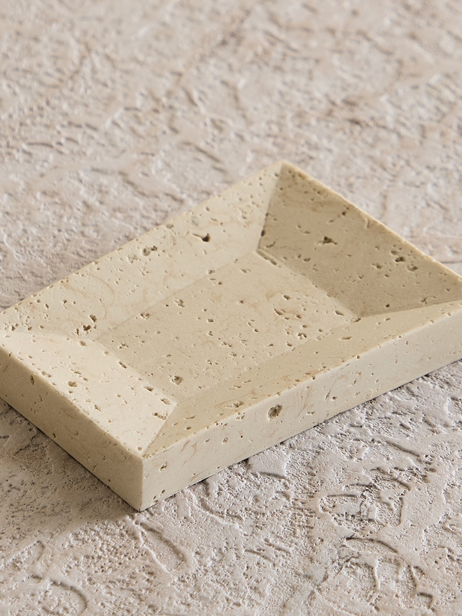 Avenue Resin Travertine Soap Dish 9x2x12.5 cm
