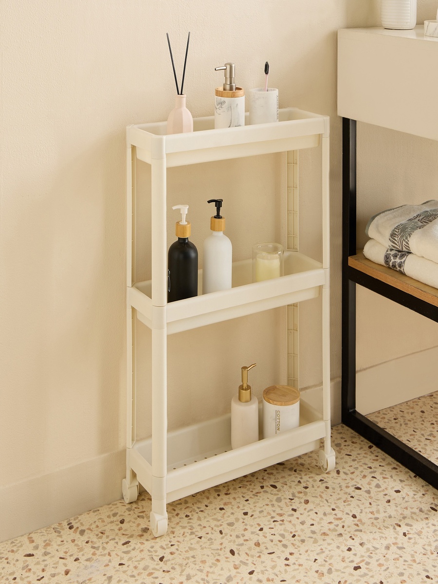 Ovio 3-Tier Corner Storage Trolley - 53x18x70 cm