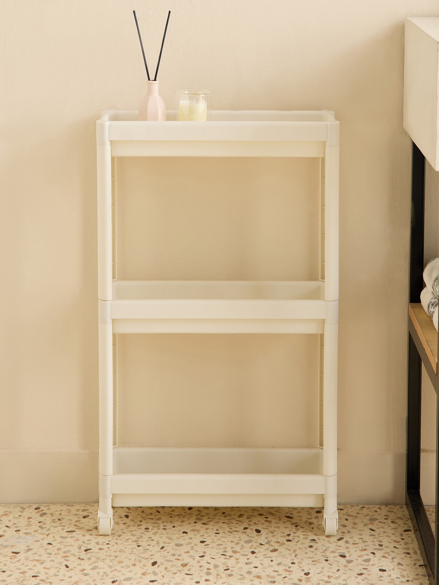 Ovio 3-Tier Corner Storage Trolley - 53x18x70 cm