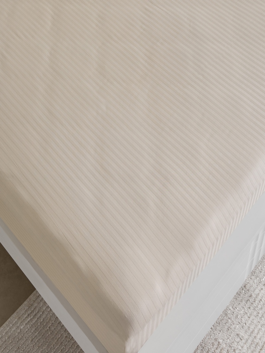 Hamilton Satin Striped King Fitted Sheet - 180x200+36 cm