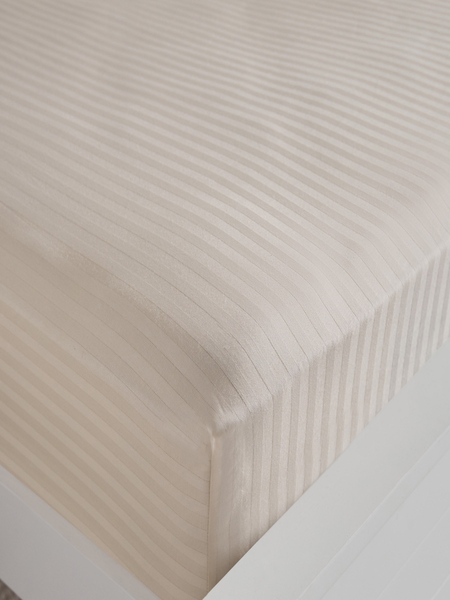 Hamilton Satin Striped King Fitted Sheet - 180x200+36 cm