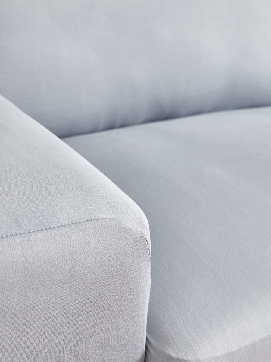 Squab Solid 3-Seater Sofa Cover