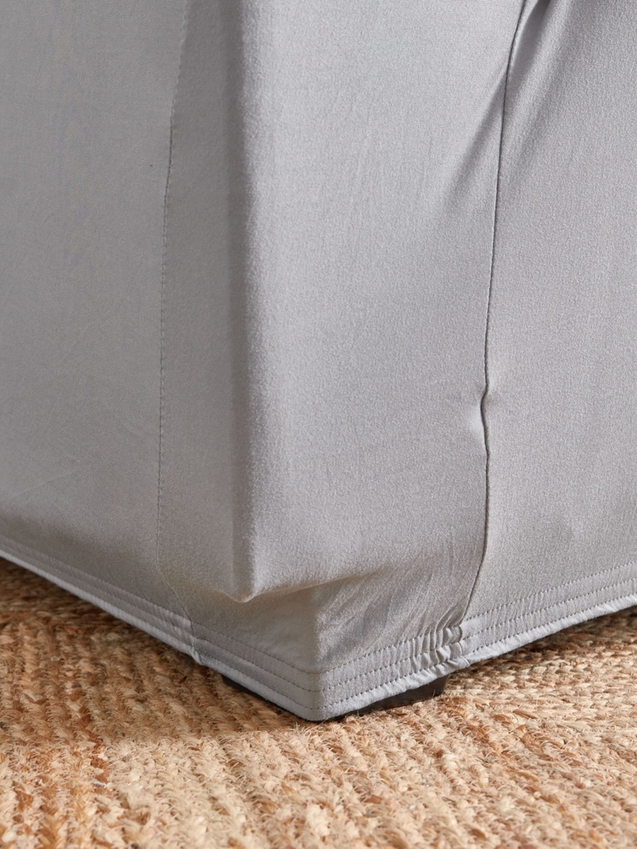 Squab Solid 3-Seater Sofa Cover