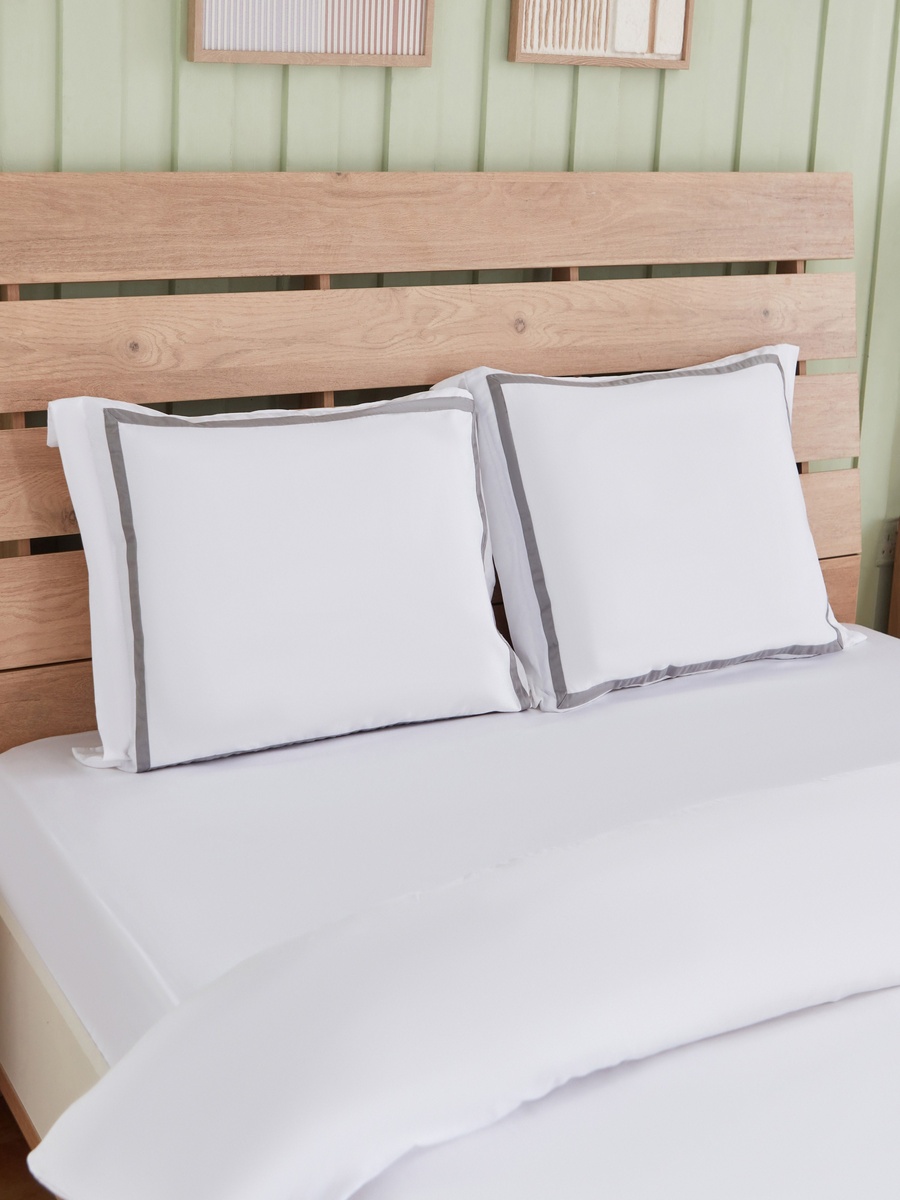 Grande Affordables White Haven Voul 3-Piece Queen/King Striped Cotton Duvet Cover Set - 220x220 cm