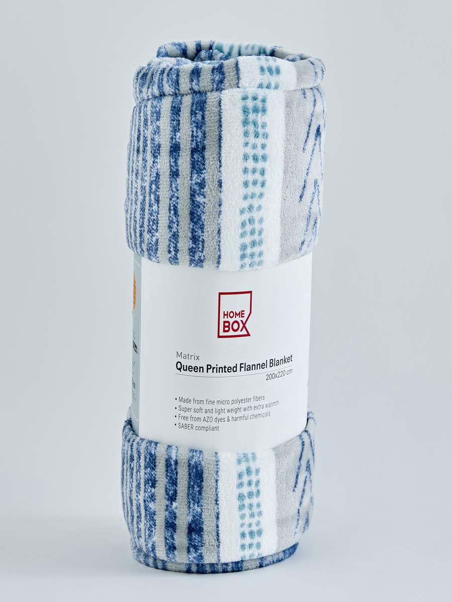 Matrix Enzo Printed Flannel Queen Blanket - 200x220 cm