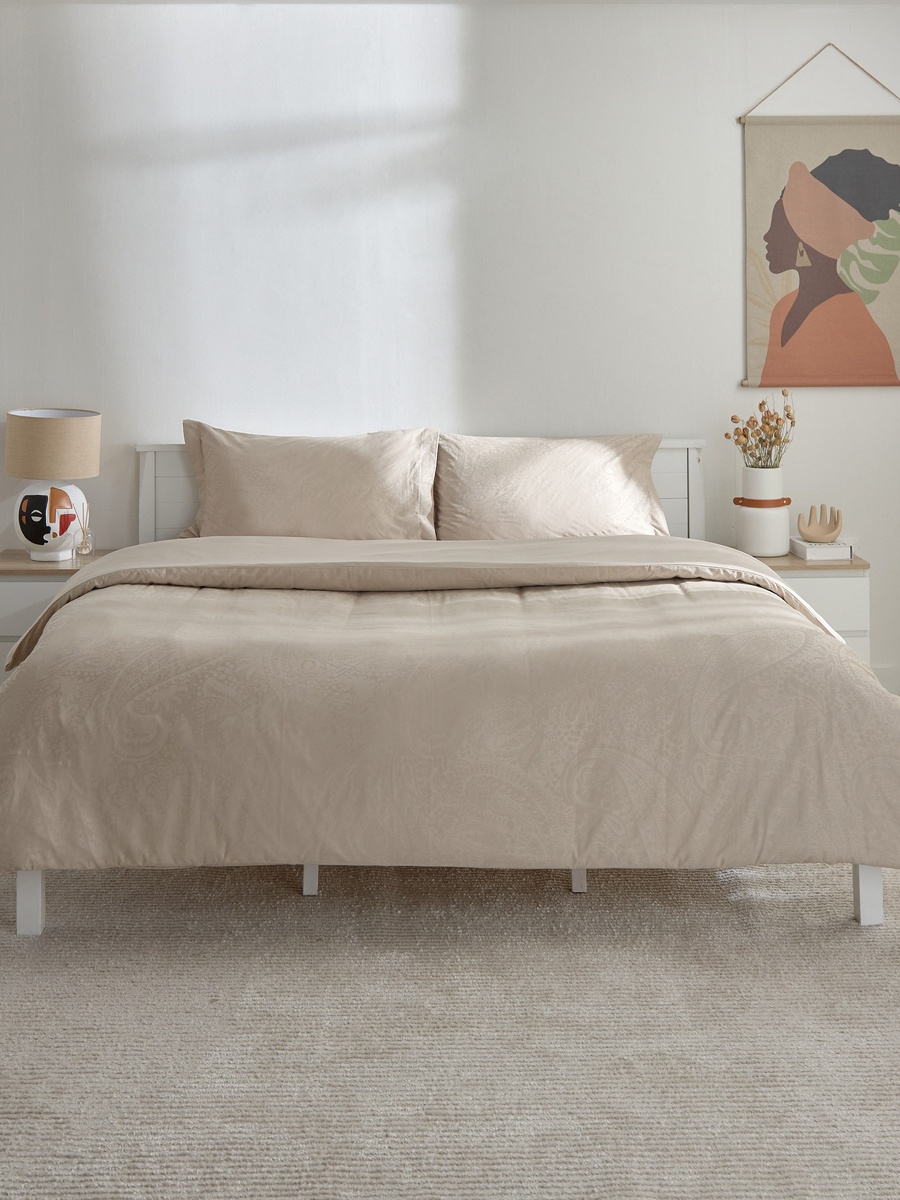 Opulent Luxe Printed 3-Piece Cotton Jacquard Super King Duvet Cover Set - 220x240 cm