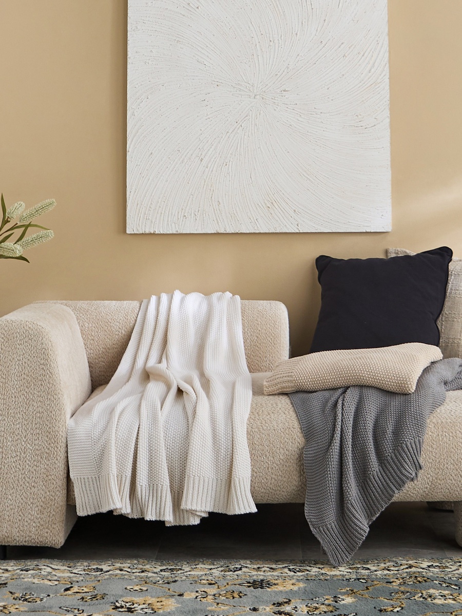 ReVive Knitted Recycled Cotton Throw - 127x152 cm
