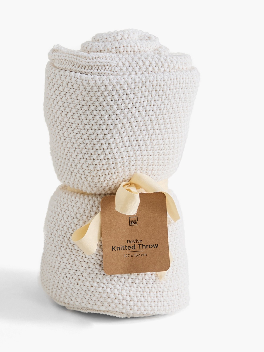 ReVive Knitted Recycled Cotton Throw - 127x152 cm