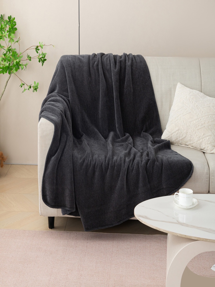Logan Chenille Double Face Single Layer Twin Blanket - 150x220 cm